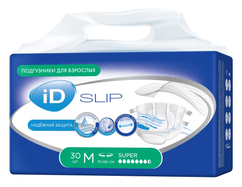 iD Protect Подгузники для взрослых, размер M (обхват талии: 70-130 см), 30шт