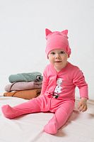 CROCKID Комбинезон для девочки "Леопардовый котенок" цвет: клубничное суфле, размер - 44/68