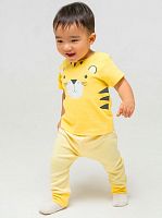 CROCKID Комплект для мальчика "Жёлтая полоска", (футболка+брюки), цвет: свет/желтый, размер - 52/92