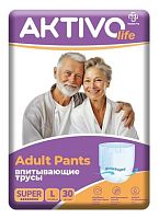 AKTIVO life Впитывающие трусы для взрослых L (110-140 см), 30 шт.