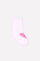 CROCKID Носки для девочки махровые с сердечком, цвет: розовый, размер - 12