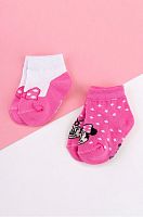 Disney Носки для девочки "Минни Маус" , 2 пары, ярко-розовые, размер  8-10