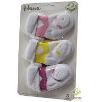 "Няня" Носки детские махровые, для девочки, 3 шт., 0-6 мес., цвета в ассортименте