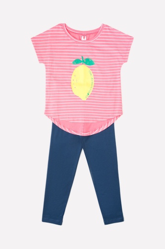 CROCKID Комплект для девочки "Леденец", (туника+бриджи), цвет: полоска+ультрамарин, размер - 52/92
