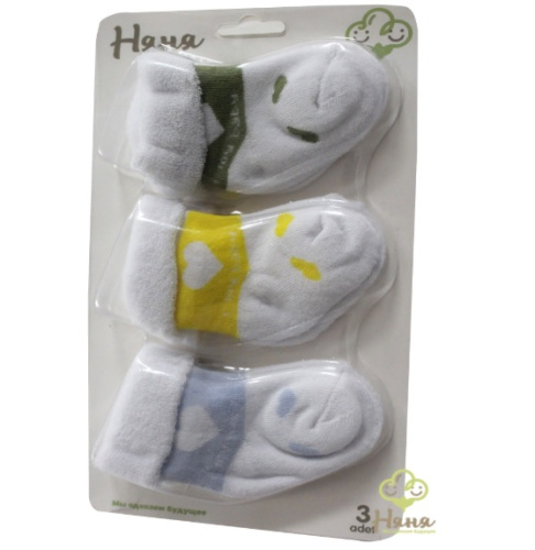 "Няня" Носки детские махровые, для мальчика, 3 шт., 0-6 мес., цвета в ассортименте фото 5