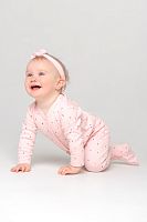 CROCKID Комбинезон для новорожденных К 6025, цвет: штрихи на бежево-розовом, размер - 52/80