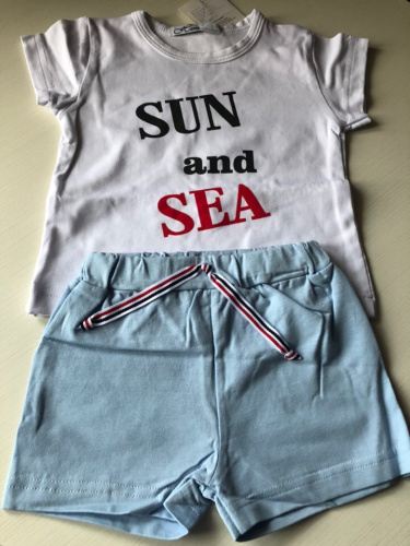 "Няня" Комплект "Sun and sea" (Футболка, шорты), размер 74