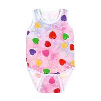 КоКоБи Боди без рукавов (дизайн), Разноцветные сердечки, размер 62 