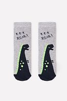 CROCKID Носки для мальчика махровые "Динозавр", цвет: чёрный/серый, размер - 10