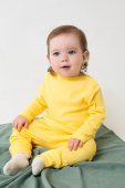CROCKID Джемпер для девочки "Малыш дино", цвет: светло-желтый, размер - 52/80