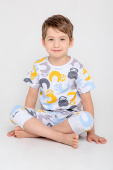 CROCKID Пижама для мальчика малыши ленивцы на меланже К 1574, размер - 52/92