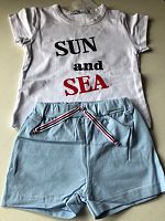 "Няня" Комплект "Sun and sea" (Футболка, шорты), размер 80