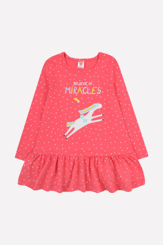 CROCKID Платье для девочки "Мелкие звездочки", цвет: клюква, размер - 56/98