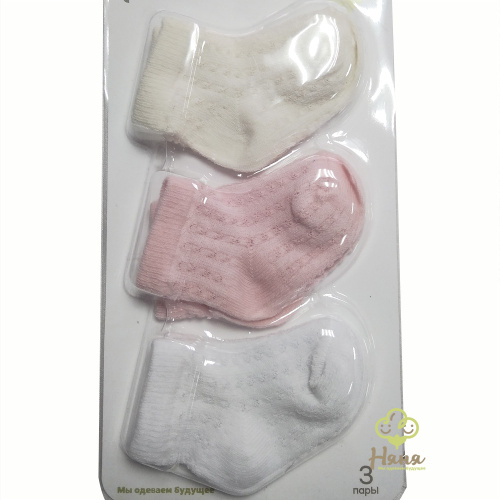 "Няня" Носки детские трикотаж, для девочки, 3 шт., 0-6 мес., цвета в ассортименте фото 5