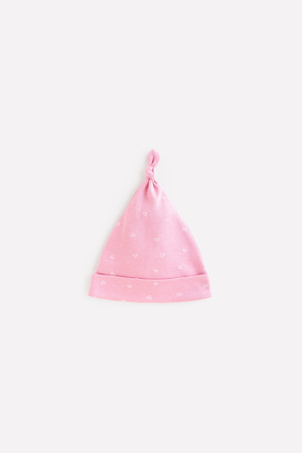CROCKID Шапка для новорожденных, цвет: сердечки на розовом зефире, размер - 44-46