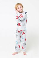 CROCKID Пижама для мальчика "Буквы", (джемпер+брюки), цвет: серый меланж, размер - 52/86