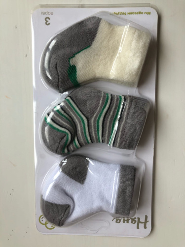 "Няня" Носки детские махровые, для мальчика, 3 шт., 0-6 мес., цвета в ассортименте фото 4