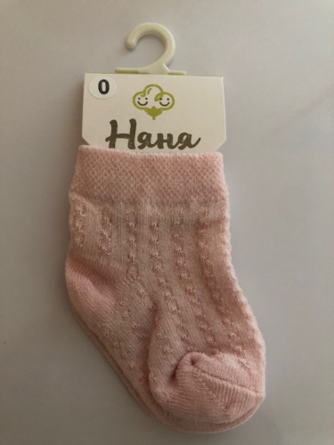 "Няня" Кружевные носочки, розовые, размер 0